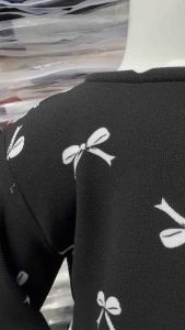 spesial ramadhan | atasan tunik anak-anak motif pita kombinasi renda bahan Stretch mewah hitam realpict