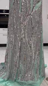 Vải kim sa lưới  họa tiết đẹp sang co giãn 4 chiều ( khổ 1m6)may đầm váy dạ hội sự kiện áo dài thiết kế thời trang