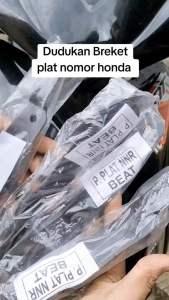 Iconblue88 BRACKET: Dudukan Plat Nomor Motor Depan Belakang BEAT VARIO SUPRA X KARISMA dan Baut Plat