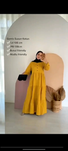 Dress Kirania / Gamis Susun polos / Rayon Premium