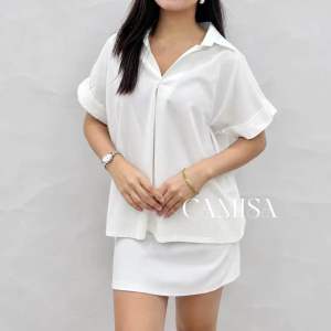 Kathryn (M-2XL) Collared Top Cotton Linen