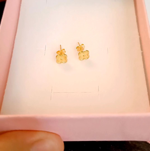 COD PAWNABLE 18K Saudi Gold Mini Clover Earrings(lightweight/Open back)