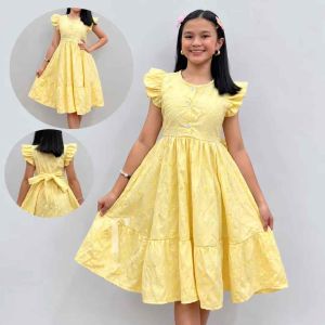 Taytay Clothing Hub Marian S/M/L (2-10y/o) Seersucker Butterfly Dress - Plain Summer Dress for Girls - Small to Large Sizes