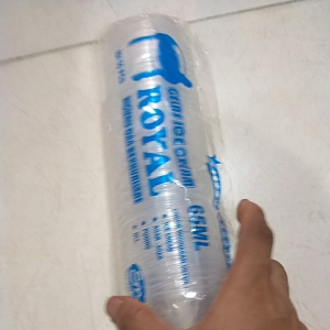 Tutup gelas bening isi 50 pcs cup ice cream agar jelly es krim ukuran 50ml & 65ml