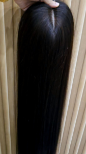 แผ่นปิดผมบาง ทอปเปอร์ผมแท้ ขอบเนียน รุ่นฐานใหญ่ ผมหนายาวมาก ในราคาต่ำที่สุด 6×7นิ้ว ผมยาว 22-23นิ้ว