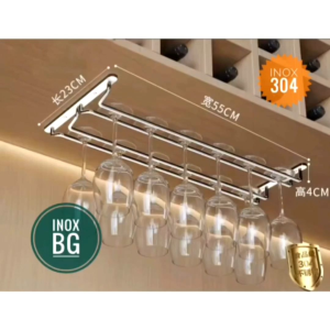 Treo ly rượu vang gắn trần sâu 50-55cm chất liệu Inox 304