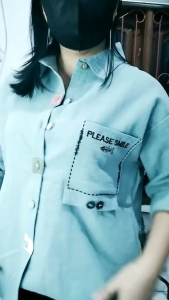 0060-74 LXL3XL viral kemeja linen silang belakang gstyle lubana bordir bunga kaktus