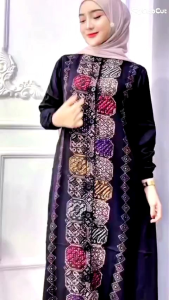 Gamis Twill Cap Premium Model Kancing/Sleting Depan Busui Frendly Bahan Nya Adem Dan Nyaman