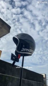 Helm Bogo JPN List Chrome Hitam Metalik Kaca Datar & Cembung