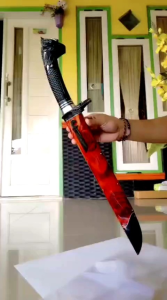 Golok Tanduk Super Kombinasi Renghas Merah Ukir Garuda