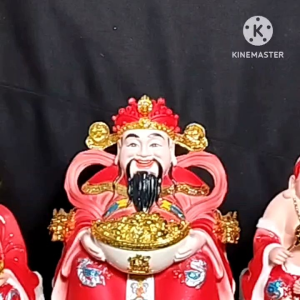 [ BỘ 3 ÔNG ] THẦN TÀI THỔ ĐỊA +THẦN TIỀN MÀU ĐỎ { CHẤT LIỆU BỘT ĐÁ }