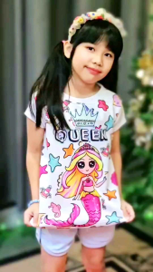 เสื้อเด็กผู้หญิง 3-6 ขวบ ลายเจ้าหญิง ยูนิคอร์น นางเงือก น่ารัก ผ้ายืดเกรด ผ้ายืดเกรด AAA เป็นทรงไม่บางย้วย สร้างสรรค์และความสวยงาม