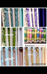 4feet(48 inches)kapuso tulip 3in1set and per pc ring curtain geena printed fabric