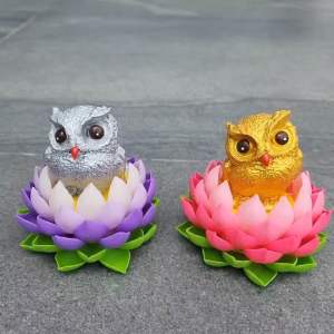 นกฮูก บูชาพระแม่ลักษมี แบบดินปั้น ขนาดสูง 3 นิ้ว