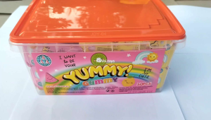50 pcs yummy gummy toples kotak permen yupi karakter lucu permen lunak