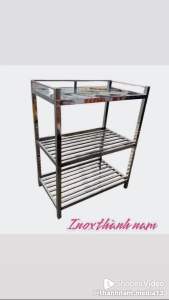 Kệ inox thẻ 3 tầng để chén bát đa năng