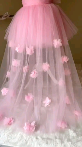 pink tail dresspink tulle dress floral pink dressattachable tail dressbirthday dress1 year old party dress pink dress baby Shoes
