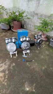 Lampu Daymaker 7 inch full Set Batok ninja Speedo ninja breket lampu ninja untuk pemakian shok depan ninja gorilla mitsuyo nagoya dus coklat PNP megapro mega pro tiger ninja ss r vixion cb150r old megapro mp Verza