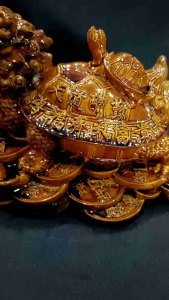 เต่ามังกรแบกลูกเสริมฮวงจุ้ยตั้งบนโต๊ะจกแต่งในบ้านสูง6นิ้วฐานงกว้าง8นิ้ว