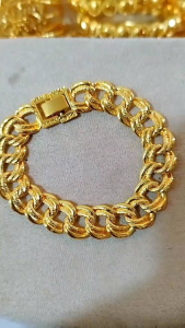 Gelang Tangan Wanita Dewasa motif Pecah kopi Lapis Emas 24K