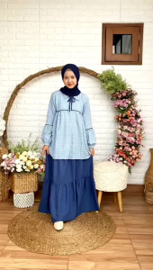 Korean Style!!!!!COD✅Setelan Rok Elva By Cutetrik