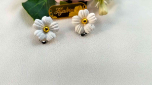 Hijabnur1 - Sepasang Anting Hijab Bunga Kecil - Anting Klip A 69
