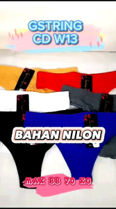 Celana Dalam Gstring CD W13 Bahan Nilon Max BB 70kg