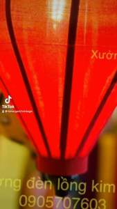 Đèn lồng Hội An chất liệu vải xô cực đẹp 30cm chuyên trang trí nhà cừa nhà hàng khách sạn treo tết