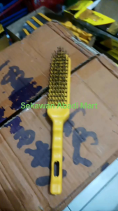 Sikat baja kawat logam gagang PVC plastik tebal