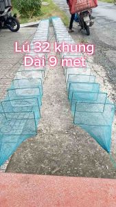 Lú 32 khung kẻm khung 25 x 37cm nặng 35kg dài 9 met lú 26 cửa ngục mặt lưới 15p Bắt Tôm Bắt Cá Fishing