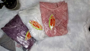 Baju Dres Anak Perempuan | Dres Full Brukat Lengan Buntung Yukensi 1-2 Tahun Warna Random