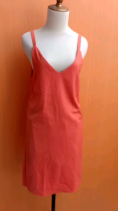 overall wanita orange muda S M cewek tank midi dress cute santai