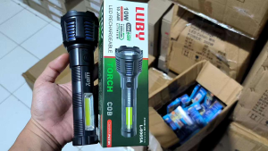 LUBY LAMPU SENTER TANGAN L-8965A 10W CAHAYA PUTIH RECHARGEABLE CAS BAGUS KUALITAS TERBAIK