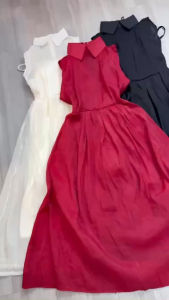 ĐẦM CỔ SƠ MI VOAN DƯỚI 55kg đầm maxi đi chơi