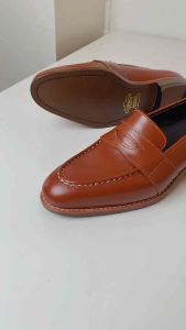 COSMOS SHOES รองเท้าหนังแบบสวม โลฟเฟอร์ รุ่น Asher Full Strap Penny Loafers มีเบอร์ใหญ่สุด 48