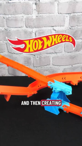 Hot Wheels Boosted Jump Speedway Toy Car Track Set Deluxe Building Box with Motorized Booster 1:64 Scale Vehicle
