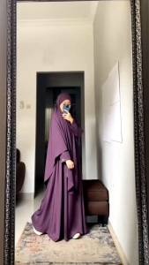 HAFSAH SET   gamis dan khimar bandana murah meriah  satu set syari
