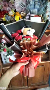 Buket Boneka Bunga Wisuda Artificial Terbaru Mewah Elegan Bouquet Wisuda Ulang Tahun Kado Bouqet