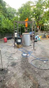 เตาเผาถ่านไร้ควันใส่L เผาด้วยน้ำมันเก่า สินค้าเป็นตัวถังหนาสุด