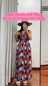 [Freesize dưới 75kg] Đầm váy maxi cổ tim dây rút vai hoạ tiết hoa lá mùa hè hawaii du lịch(vải tole lanh) đầm đi biển váy du lịch maxi đi biển