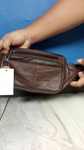 tas pinggang kulit pria jp/tas wisbag kulit sapi/tas dada kulit