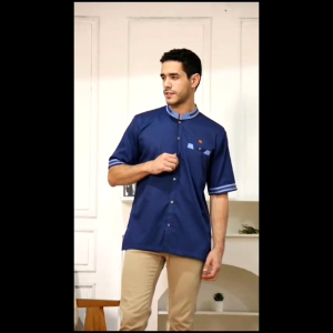 ADRIKNI baju koko pria dewasa lengan pendek  warna Nevi