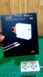 Adaptor Vivo Original 120W Fast Charging Dual Flash Charge V12066LOAO Warna Ivory