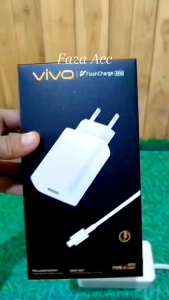 Adaptor Vivo FlashCharge 44W Fast Charging Dual Engine untuk IQOO/Vivo Series - Putih