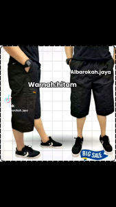celana pendek pria 7/8 resleting tegak / celana santai / celana harian / celana bawah lutut dewasa