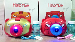 กล้องเป่าฟองสไปเดอร์แมนไอรอนแมนอันปังแมน CHILDREN BUBBLE CAMERA