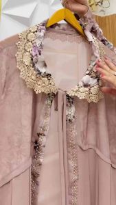 Queensha Gamis Muslim Marbella Motif Kombi Outer Ceruty Babydoll Terbaru & Payet swarovski Outer Terpisah