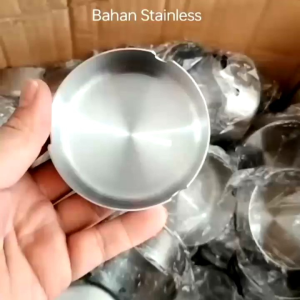 Asbak Stainless Steel Anti Karat Tatakan Tempat Sampah Abu Ampas Ashtray Modern Cafe Style Murah