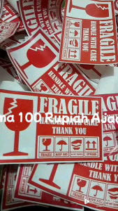 1RB Dapat 10 Pcs Sticker Fragile Awas Barang Mudah Rusak