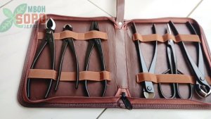Satu Set Alat Bonsai Ryuga Carbon Plus Tas Dompet